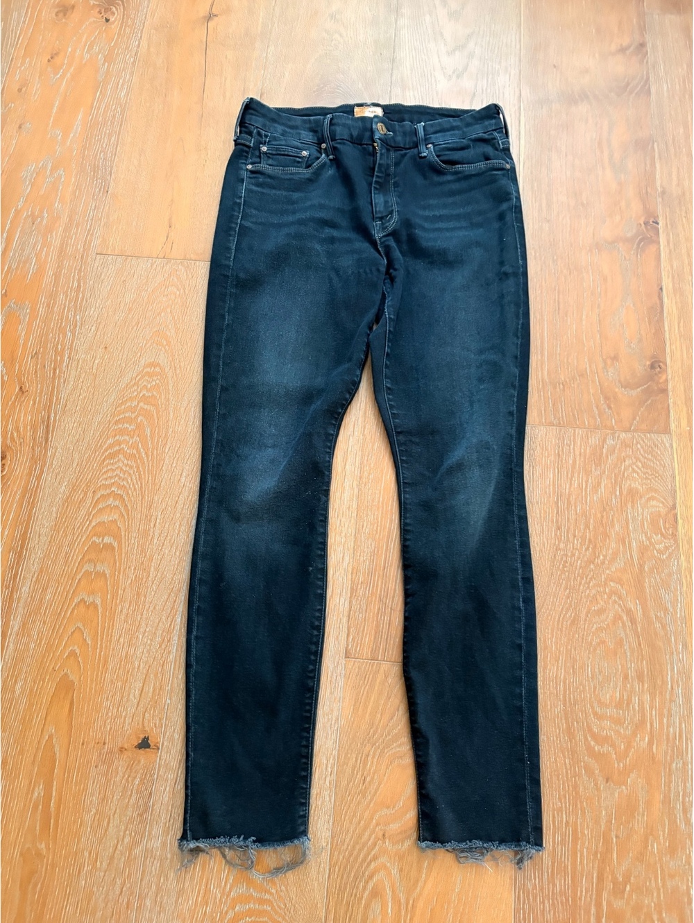 MOTHER Revolve Black Boot Cut Raw Hem Jeans Tagged 29